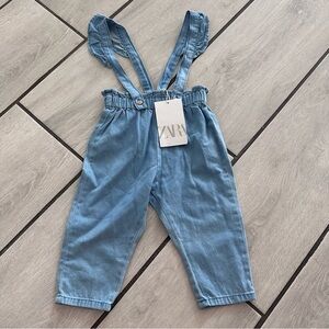 Zara Kids Blue Denim Overalls